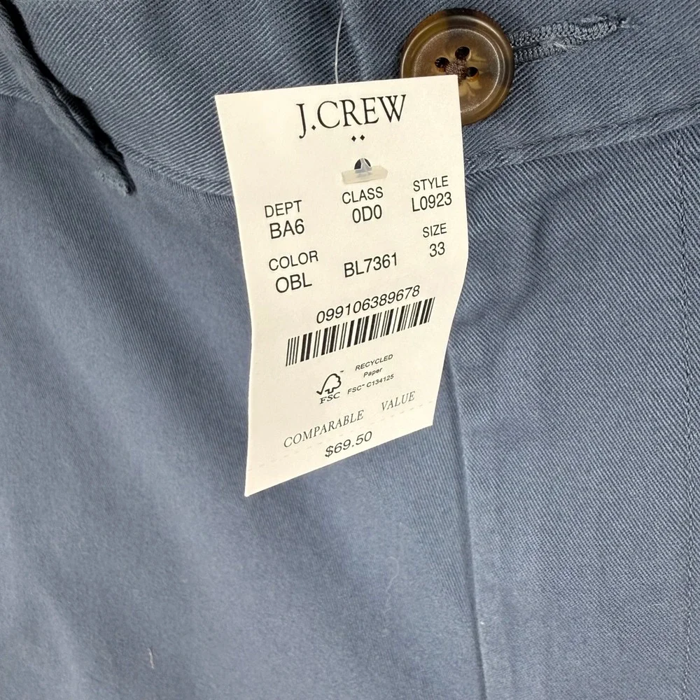 J.Crew Chino Shorts Mens 33 Navy Blue NEW 7 Inch Inseam Stretch Cotton L0923 - Picture 4 of 13